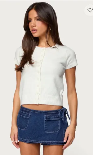 Edikted Coreen Button Up Knit Top thumbnail 1