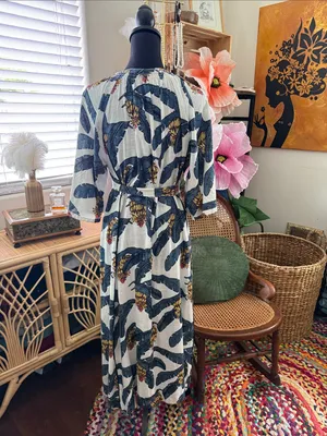 NWT Desmond & Dempsey x H&M Tropical Floral Boho Hippie Midi Maxi Kaftan Dress thumbnail 2