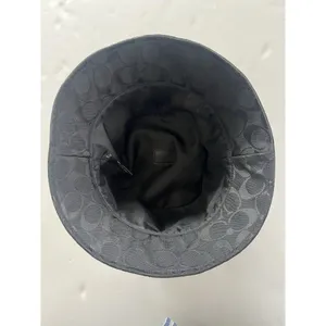 Coach Monogram Jacquard Bucket Hat Black Y2K Vintage size p/S thumbnail 3
