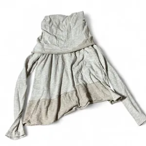 Free People Beach Two Body Cowl Neck Slub Knit Tunic Top Tan‎ Beige Womens Small thumbnail 6