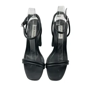 Steve Madden LOFTY Women's Black Block High Heels Slingback Platform Sandals 7.5 thumbnail 2