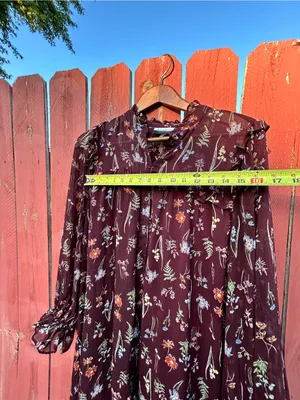 Eloquii Elements Floral Long Sleeve Midi Dress - Burgundy - size 16 thumbnail 8
