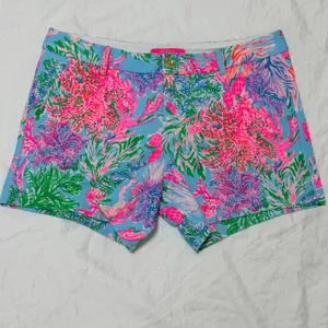 Lilly Pulitzer Callahan Knit Shorts Size 6 Celestial Blue Cay to My Heart 005699 thumbnail 2