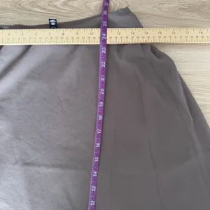 Spanx Small NEW Satin Crepe Asymmetrical Skirt Smoke Beige Tan Office Business thumbnail 7
