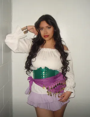 Purple Belly Dance Hip Scarf thumbnail 3