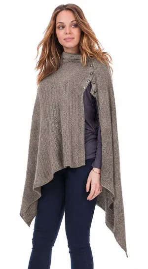 Seraphine Caleb Nursing Shawl Women OS Grey Cable Knit Lambswool Cashmere Blend thumbnail 1