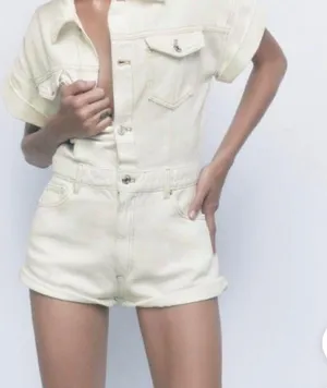 ZARA Romper Denim White thumbnail 2