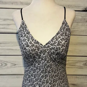 April Cornell Vintage 90s Black & White Patterned Ruffle Dress thumbnail 4
