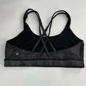 Lululemon‎ energy sports bra black shine foil sz 12 thumbnail 2