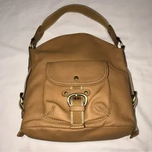 Vintage Tommy Hilfiger Tan Pebbled Leather Handbag 90’s Y2K Preppy Utility Indie thumbnail 1