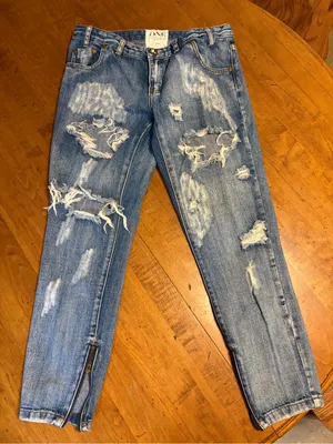 One Teaspoon Freebirds Jeans 28 Distressed Ankle Zip Skinny Denim thumbnail 1