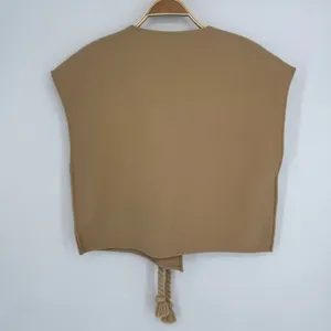 Maeve by Anthropologie Academy Utility Vest One Size Beige Rope Tie Cropped Boho thumbnail 8