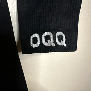 OQQ Fitted Black Mock Neck Long Sleeve Mini Dress Thumbholes thumbnail 5