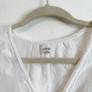 Aritzia Wilfred | Augustine Floral Semi Sheer Peplum Top in White thumbnail 4