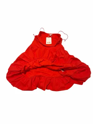 GB Gianni Bini NWT Sz M Red Ribbed Knit Drop Waist Balloon Hem Mini Dress Y2K thumbnail 8