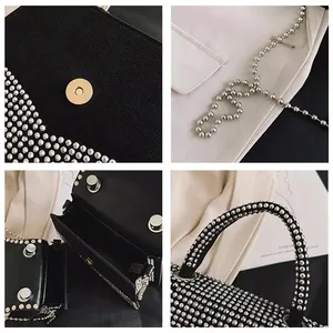 22cm Hobo Clutch Evening Cross Body Bling Luxury Glitter Diamond Black Sparkle Bag Handbag Clutch Purse New Chain thumbnail 7