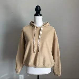 AERIE | Tan Textured Hoodie Sweatshirt Sz S thumbnail 4