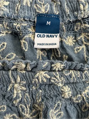 Old Navy Light Blue Floral Square-Neck Puff Sleeve Dress Casual Summer Fall thumbnail 3