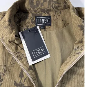 Element‎ Botanical Floral Olive Corduroy Zip Cropped Jacket F241647 Medium NWT thumbnail 4
