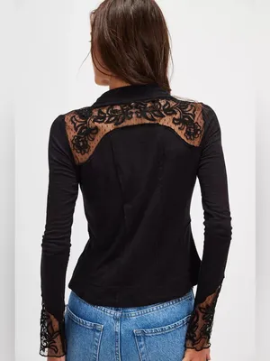 Free People Rosebud Cuff Top - Black thumbnail 2
