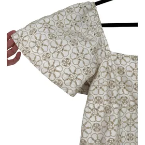 Anthropologie Maeve Smocked Tunic Floral‎ Embroidered Mini Dress Ivory Size XXS thumbnail 9