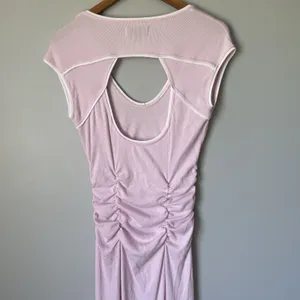 Daily Practice Line It Up V-Neck Maxi Dress Pink White Ribbed Size Medium thumbnail 4