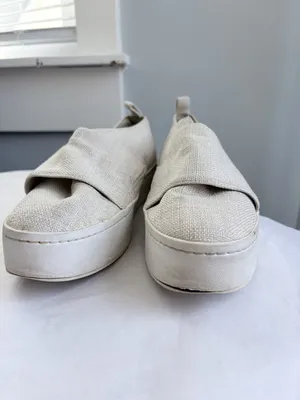 Vince Cream Knit Platform Slip On Sneakers Made in Italy US 8 EUR 38 thumbnail 5
