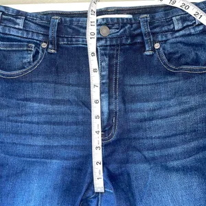 KanCan Dark Wash High Rise Stacked Waist Frayed Ankle Skinny Jeans thumbnail 9