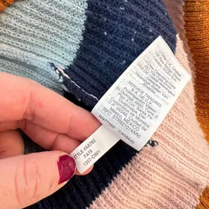 Madewell Thompson Heather Fawn Pocket Rainbow Stripe Pullover Sweater Size Small thumbnail 12