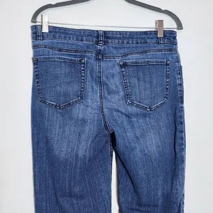 Crown & Ivy Distressed Capri Jeans Size 10 Boho Cropped Denim thumbnail 5