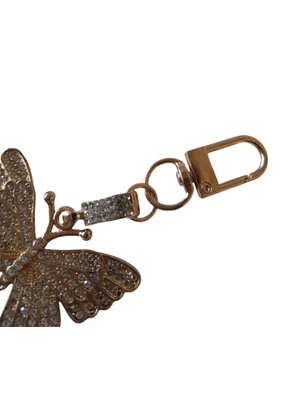 Rhinestone Butterfly Keychain Goldtone Gold thumbnail 4