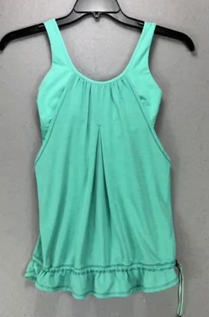 Lululemon Run Times Tank Top Size 4 Teal Built in Sports Bra Yoga Running Gym thumbnail 1