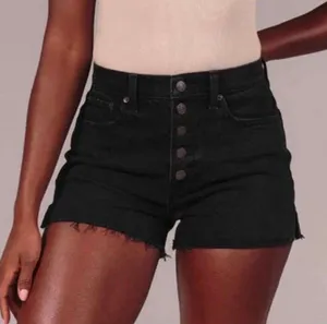 Abercrombie and Fitch Mom Shorts Size 25 Washed Black Distressed Cut Of Shorts thumbnail 3