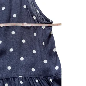 LOFT Women's Navy Polka Dot Sleeveless V-Neck Peplum Blouse Size L casual thumbnail 7