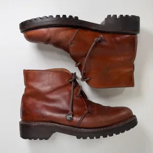 Polo Country Ralph Lauren 7 Boots Chukka Brown Leather Sportsman Lug Sole Vtg 90 thumbnail 2