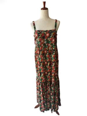 Natural Life Mia Tie-Back Maxi Dress - Orange Floral Blooms thumbnail 4