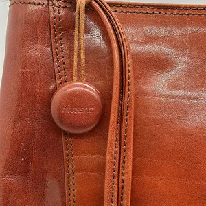 Monsac Original Rich Brown Leather Tote Bag Purse 🌺🌺 thumbnail 3