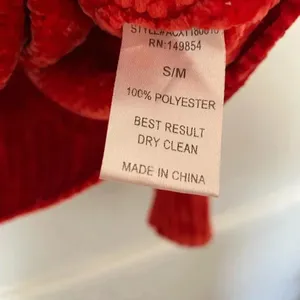 Molly Green Plush Chenille Sweater Red Cozycore Velvetcore Luxe‎ Buttery Winter thumbnail 6