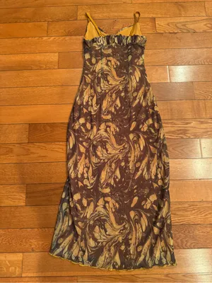 Urban Outfitters Y2K Abstract Marble Print Mesh Slip Maxi Dress - Size XS thumbnail 6