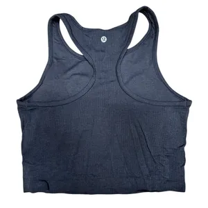 Lululemon Ebb to Street Cropped Racerback Tank Top Black‎ Women's Size 12 thumbnail 2