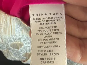 Trina Turk Metallic Brocade Shorts Gold & Silver with Hot Pink Lining Size 0 thumbnail 6