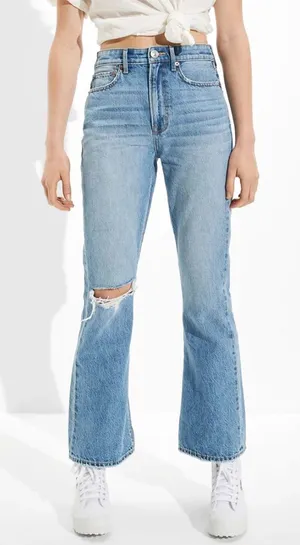 American Eagle Comfort Stretch Waistband Highest‎ Rise 90's Flare 3278 10 Short thumbnail 1