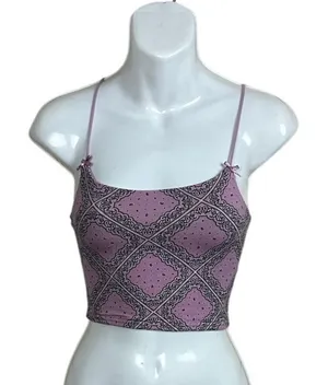 PacSun purple bandana print cropped cami top size XS thumbnail 1