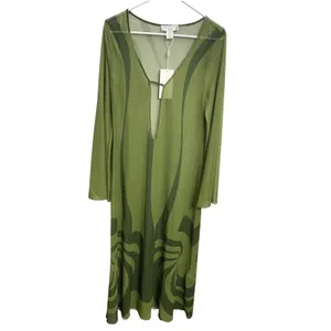 NWT Caroline Constas Sheer Maxi Swim Cover Up Dress Resort Beach Goddess Fairy M thumbnail 2
