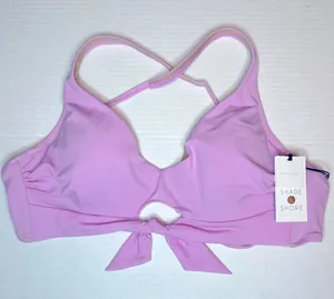 Shade & Shore Light Purple Tie Front Bralette Bikini Top Size 34C New! thumbnail 1