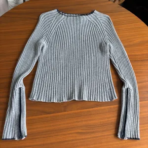 90s Vintage DKNY Jeans Sweater L Gray Ribbed Zipper Cuff Grunge Y2K Gorpcore Ski thumbnail 7