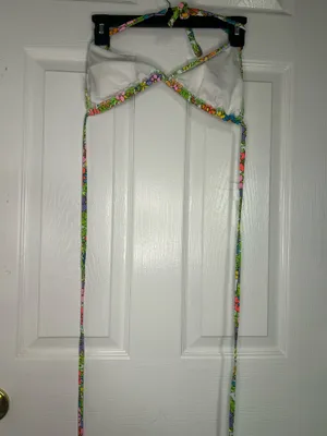 Target multi colored bikini top with tie around waste strap thumbnail 2