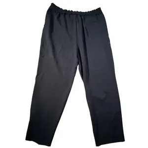 Zara Tapered Pants Women XXL Navy‎ Blue Elastic Paperbag Waist Flowy Business thumbnail 2