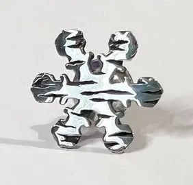 John Hardy Sterling Silver Snowflake‎ Tie Tack Lapel Pin thumbnail 1