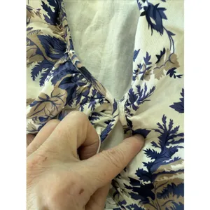 Hello Molly Dress Sz L Blue Floral Ruffle Wrap Flutter Sleeve‎ Summer Sundress thumbnail 5